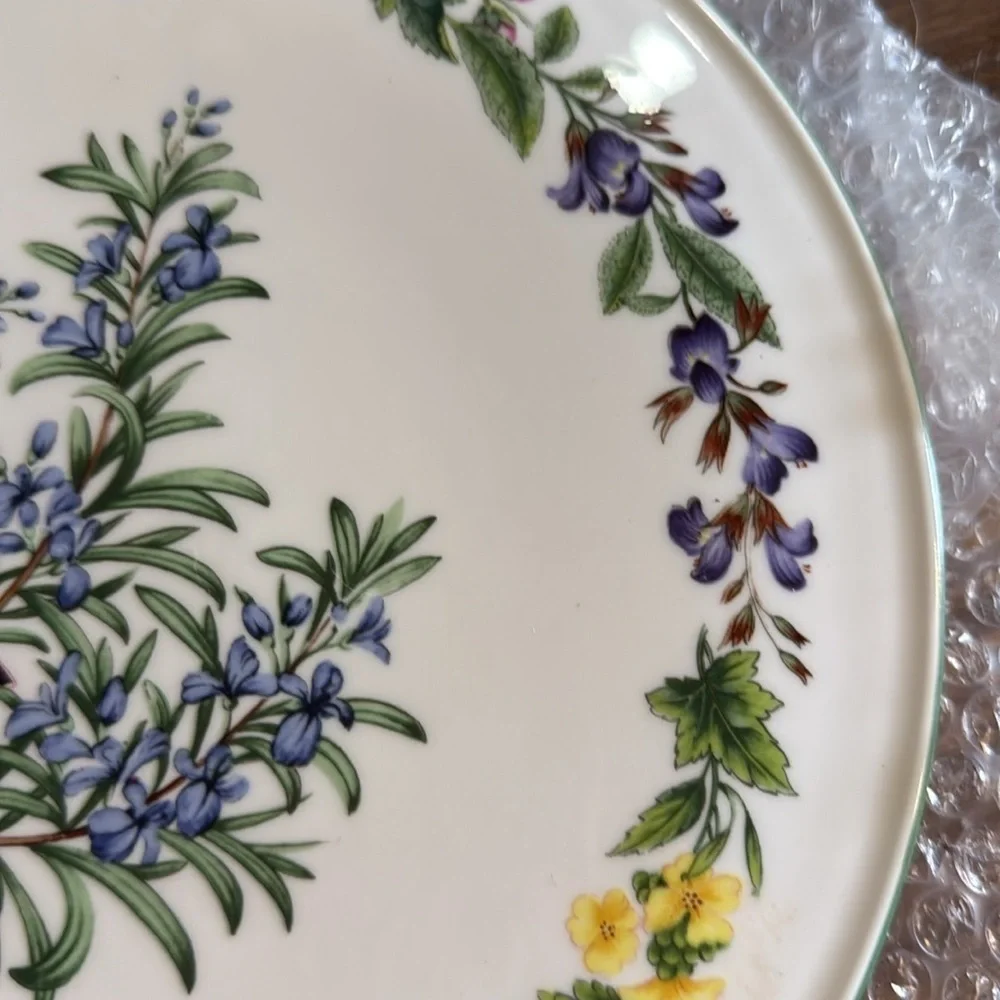 Royal Worcester Worcester Herbs Cake Plate Fine Bone China Great Condition 1990
